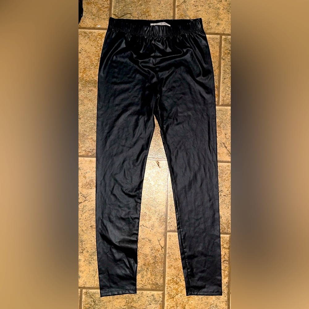 Black pleather leggings